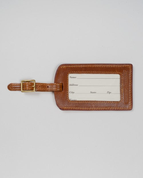 Needlepoint & Leather Luggage Tag The Explorers Club Outfitters