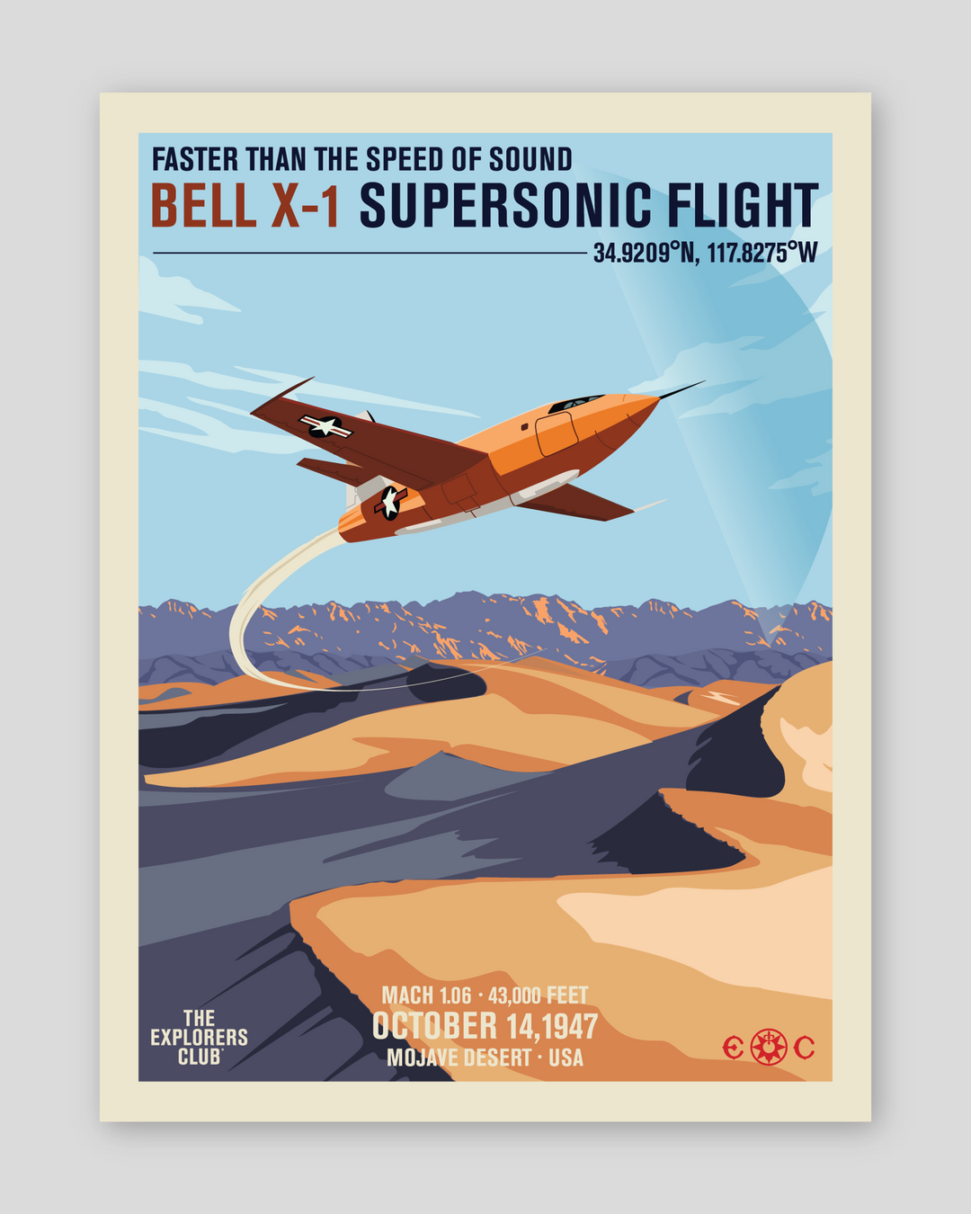 The Bell X-1 Supersonic Flight Poster – The Explorers Club Outfitters