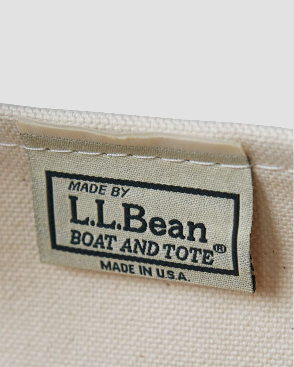 LL Bean Boat and Tote Bag 13 x 10 x 6 Small Canvas Cream Red TJD Monogrammed