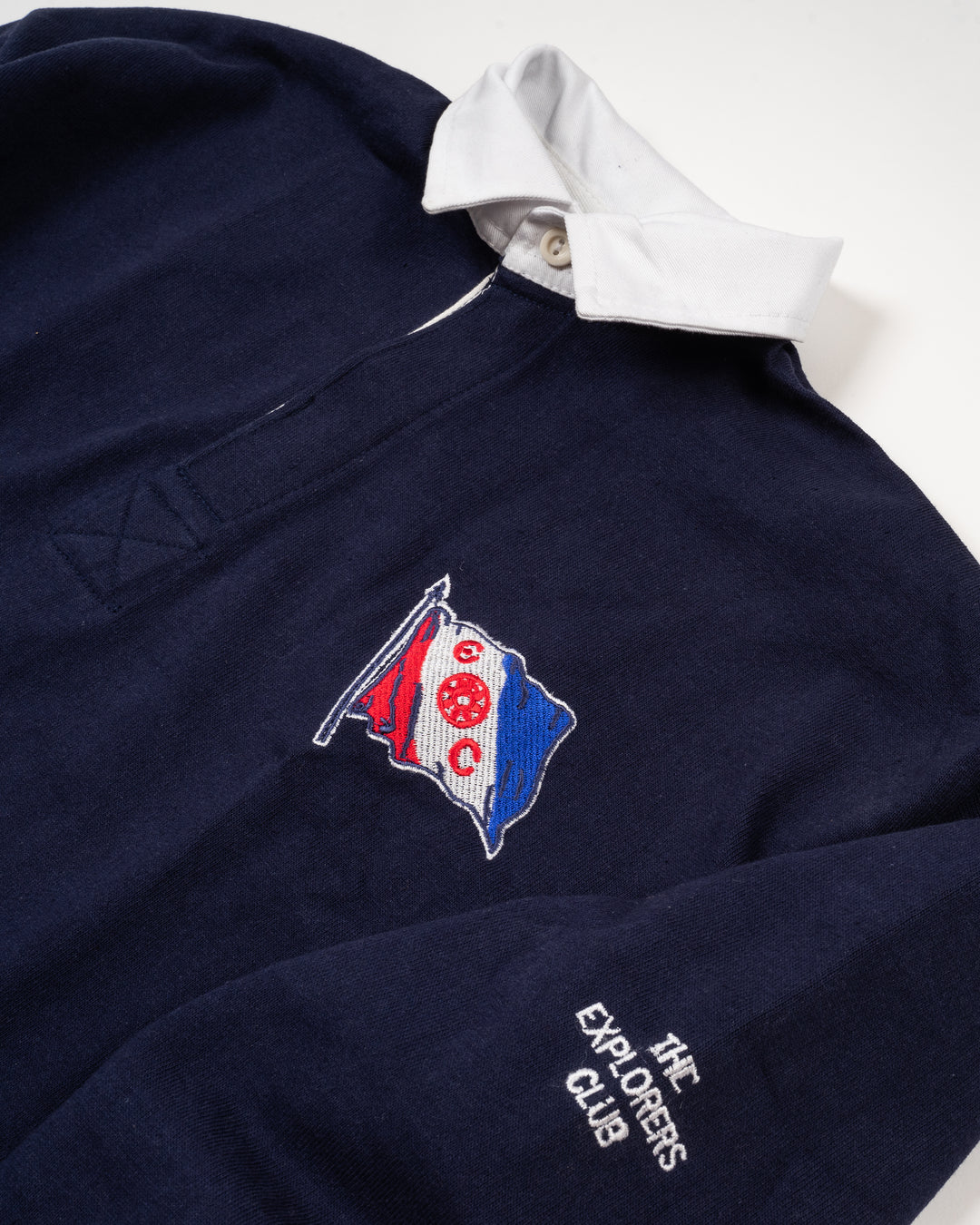 90s red × navy border rugger shirt Vintage 90s Bugle Boy Rugby Polo Shirt Mens Size XL Red Navy